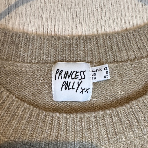 Princess Polly oversized Crewneck Sweater in Beige - Picture 2 of 3
